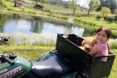 farm-quad-fun-pond-granddaughter-puppy